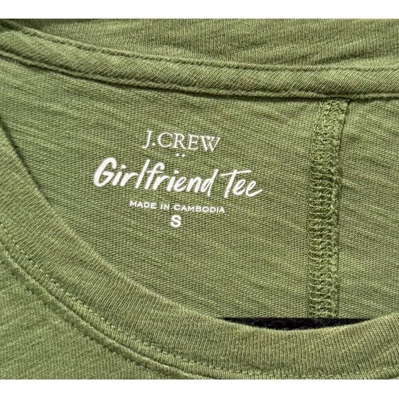 J.CREW Green Short Sleeve Girlfriend Tee - Picture 2 of 3